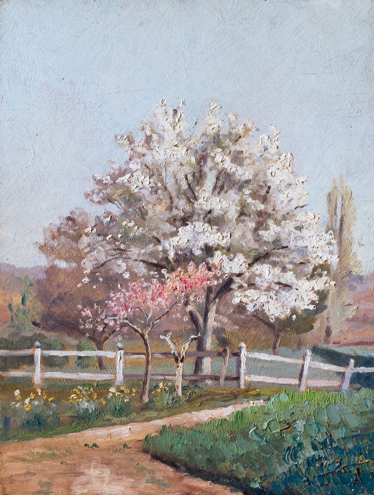 桜、1930年代（木に油彩） 作： 