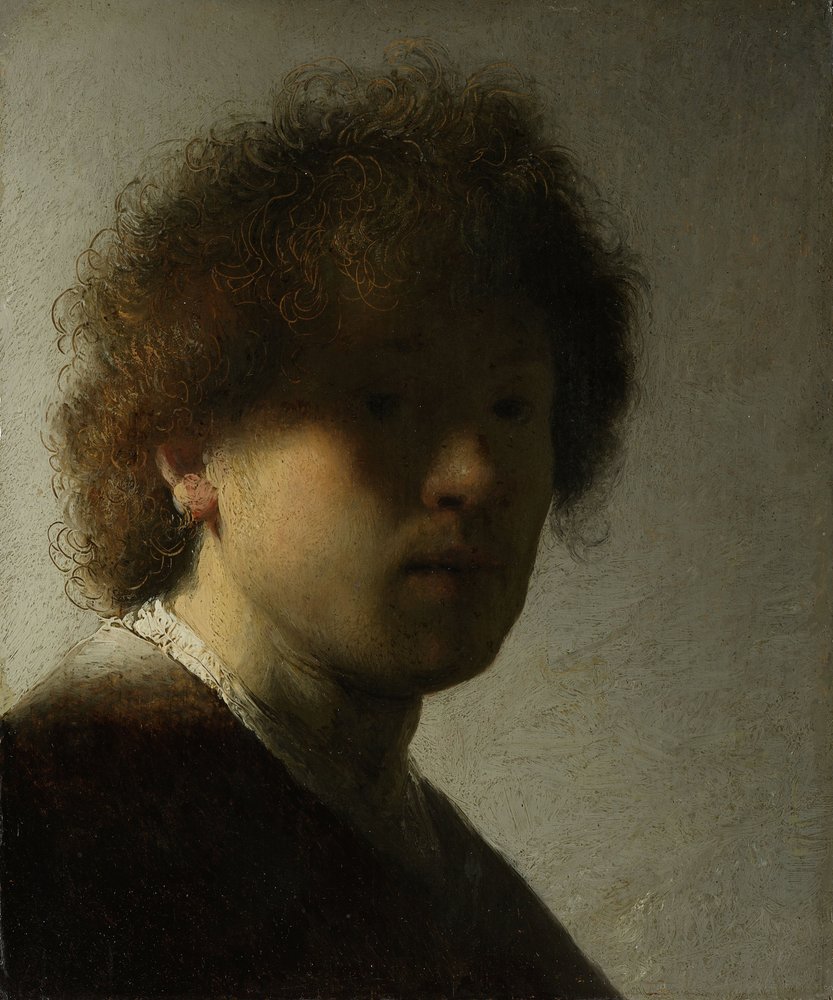 若い男としての自画像、1628年頃（パネルに油彩）
