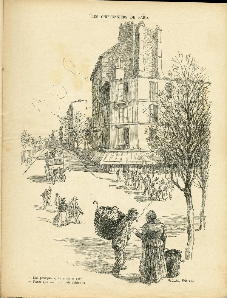 Ricardo Flores (1878-1918)によるイラスト（Le Rire誌、05/12/08） - Les chiffonniers de Paris - Metiers, Architecture Urbanisme, Tree - Chiffonniers 作： リカルド・フローレス