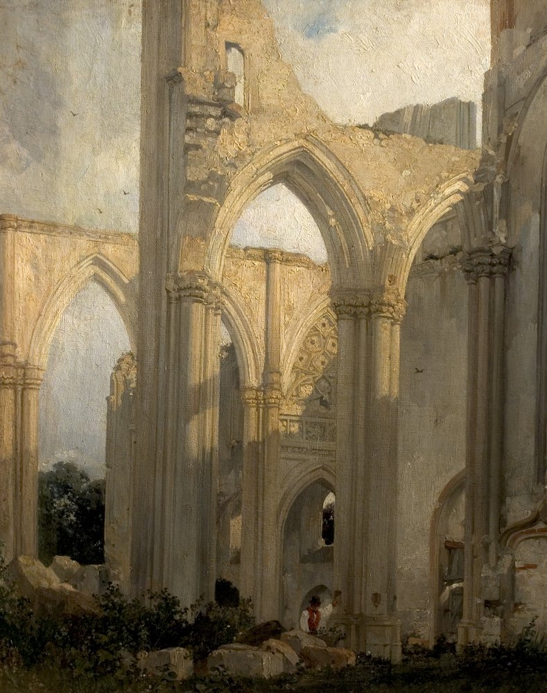 修道院の遺跡St Bertain、St Omer、フランス、1824 作： リチャード・パークス・ボニントン