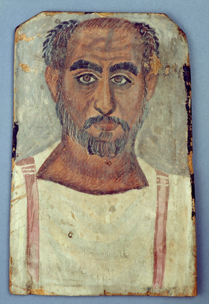 男性のミイラ肖像、紀元250-300年頃 作： ローマ時代のエジプト人