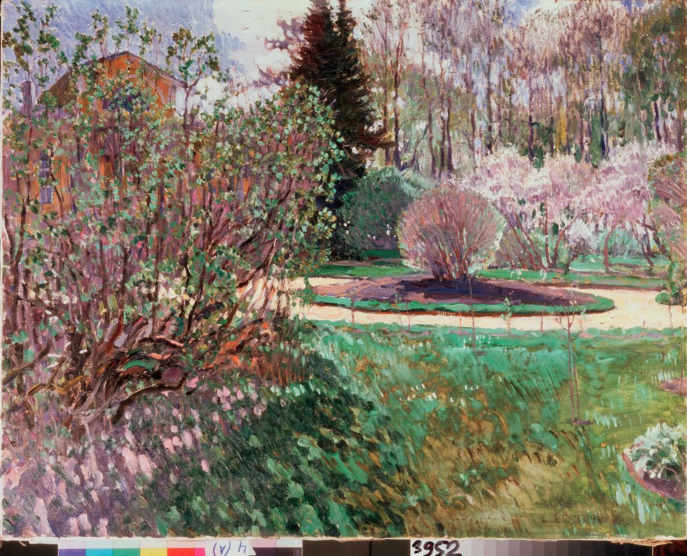 庭の風景 絵画 Sergei_Arsenevich_Vinogradov_-