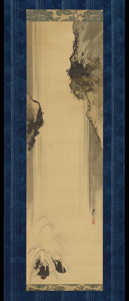 岩と滝 作： 柴田絶心