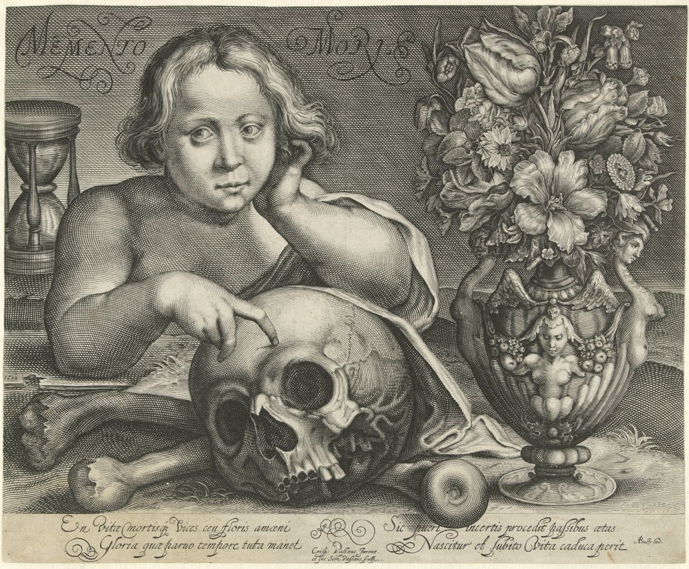 頭蓋骨を持つ子供 (ヴァニタス) メメント・モリ (オブジェクトのタイトル)