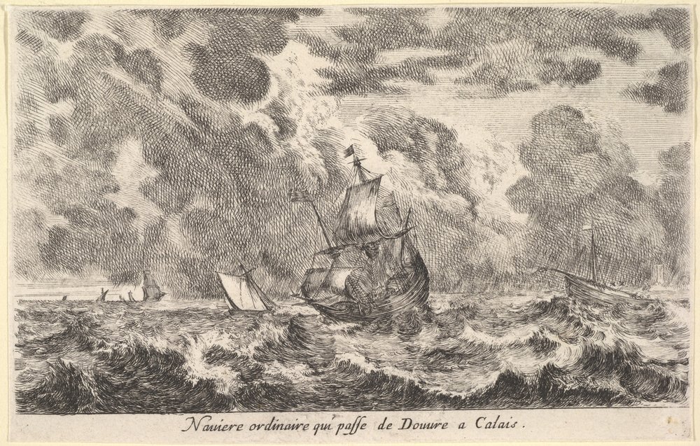 DouvreとCalais Naviereの間を移動する普通の船。通常のqui passe de Douv ...、1647年。 作： ステファノ・デラ・ベラ