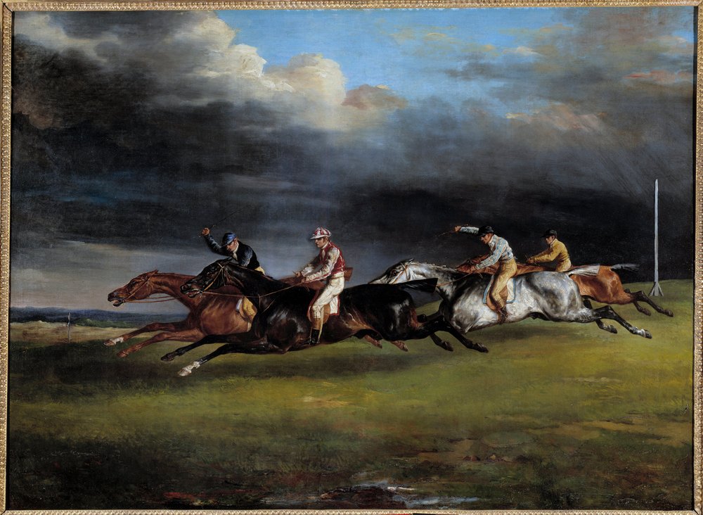 競馬、エプソム・ダービー、テオドール・ジェリコー（1791-1824）作、1821年、高さ0.92 x 1.25 m 作： セオドア・ジェリコー