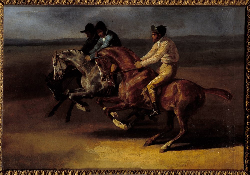 スタート時に左に進む競馬 セオドア・ジェリコー（1791-1824）の絵画