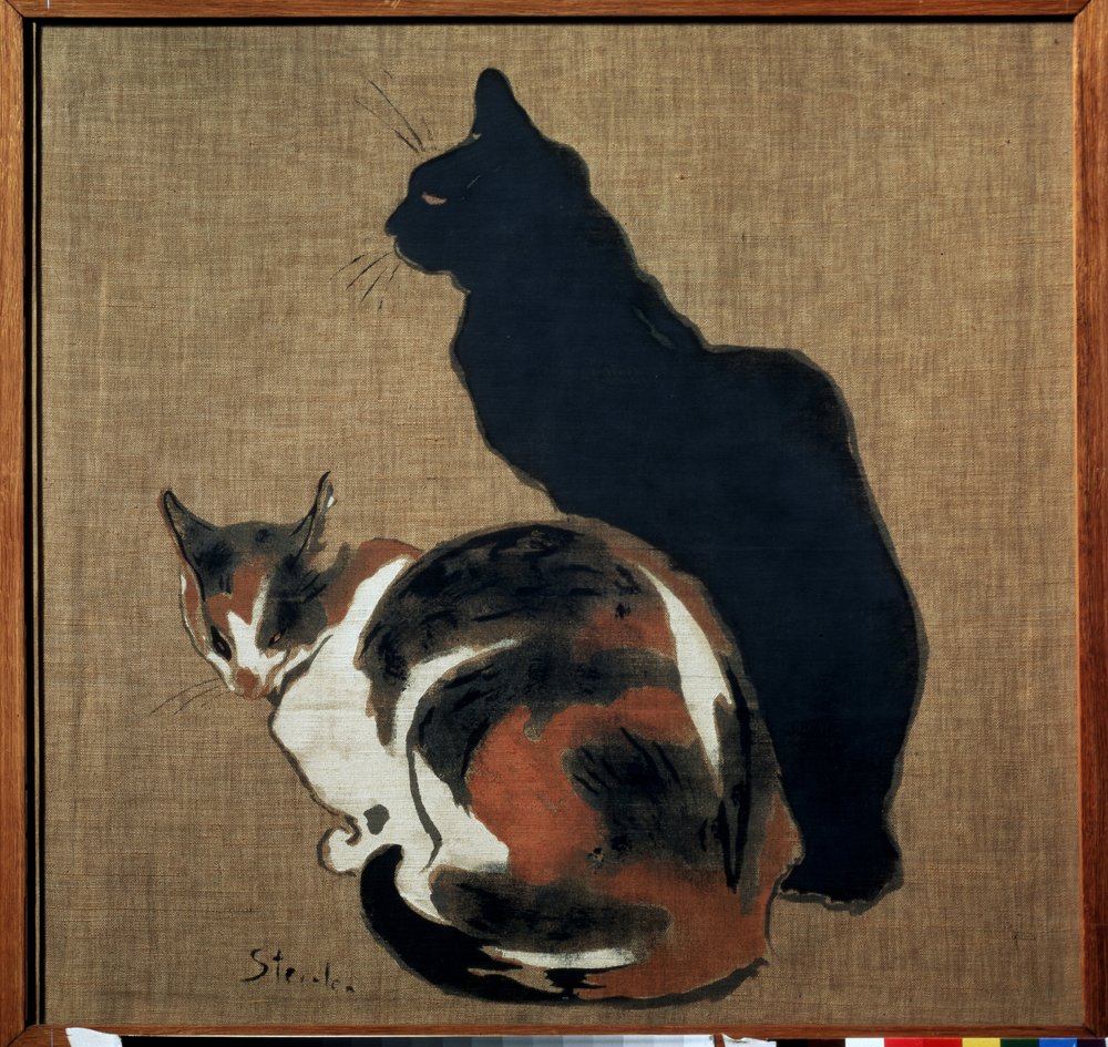 二匹の猫」（二匹の猫） 猫とその影。 Theophile Alexandre Steinlen