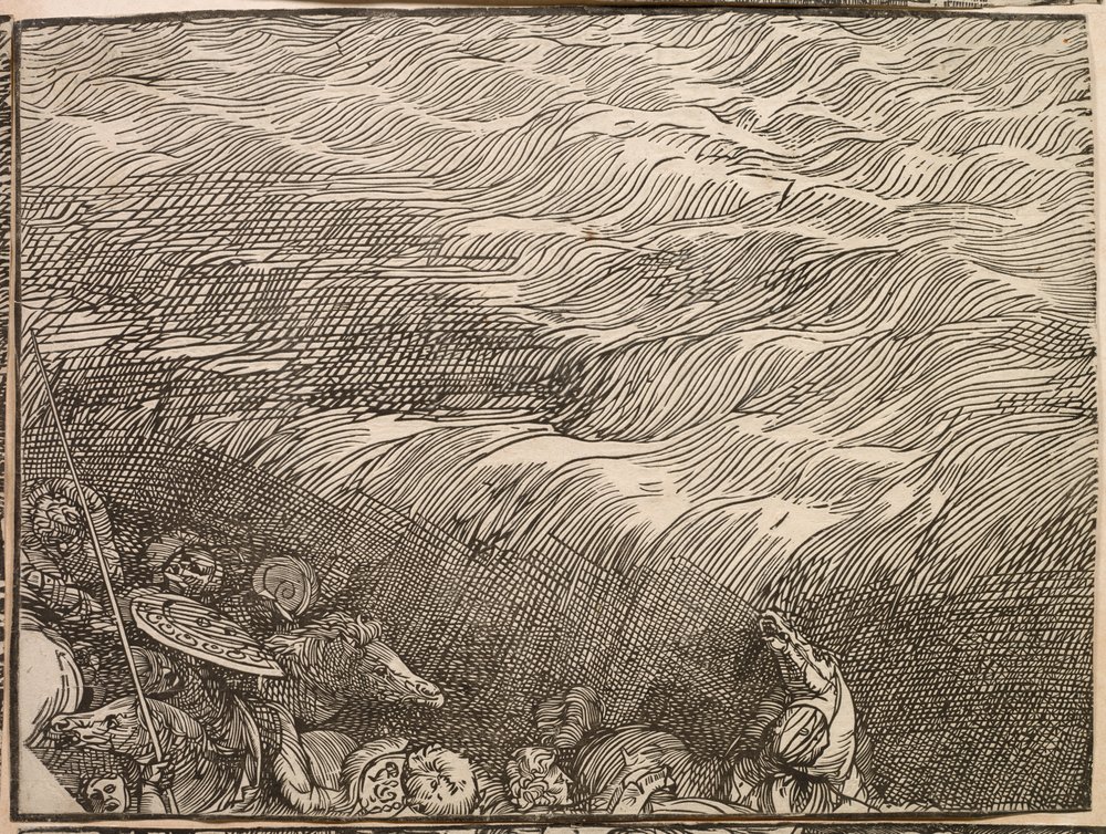 紅海へのファラオ軍の水没 作： ティツィアーノ (c.1488-1576)