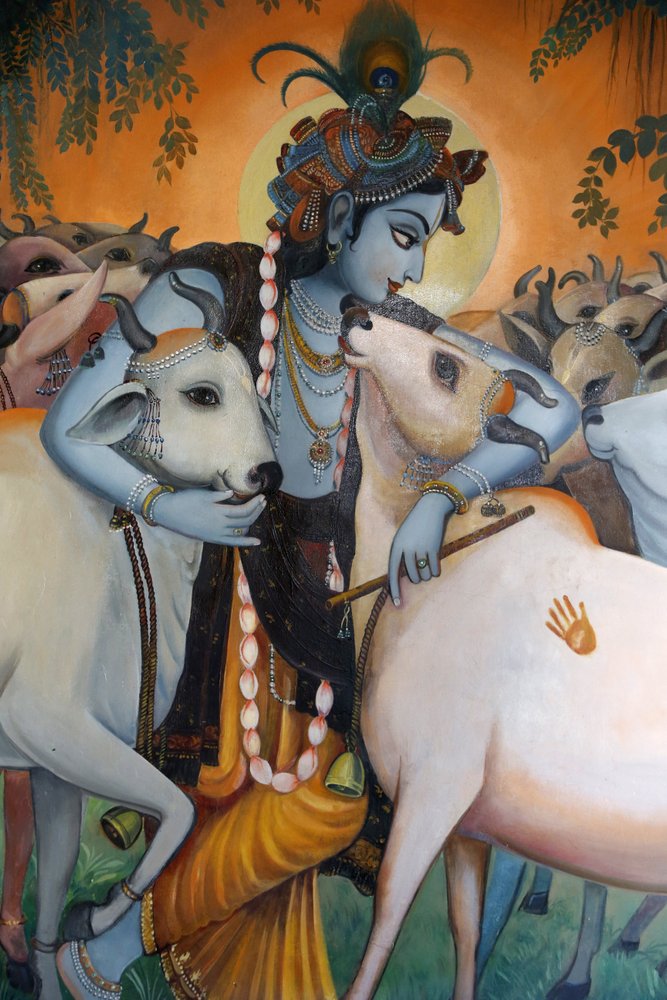 インド伝統絵画 神話的シーン　アート　絵　美術　コレクション　細密画　クリシュナ インド伝統絵画 神話的シーン アート 絵 美術 コレクション 細密