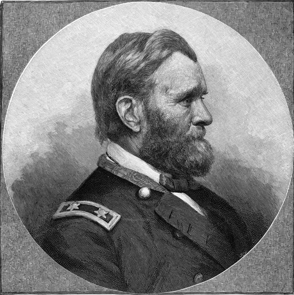 ユリシーズSグラントの版画（モノクロ写真