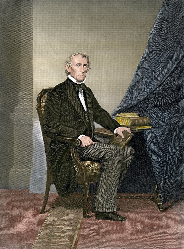 アメリカ大統領ジョン・タイラー（1790-1862）の肖像。