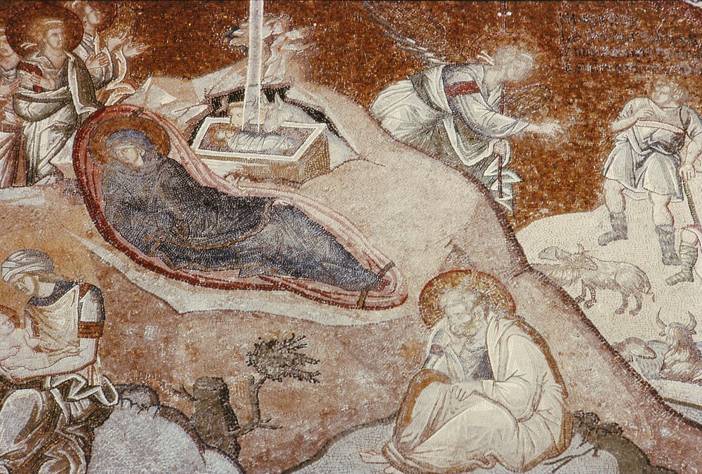 キリスト降誕図」 チョーラ修道院所蔵 ビザンチン時代 14世紀頃