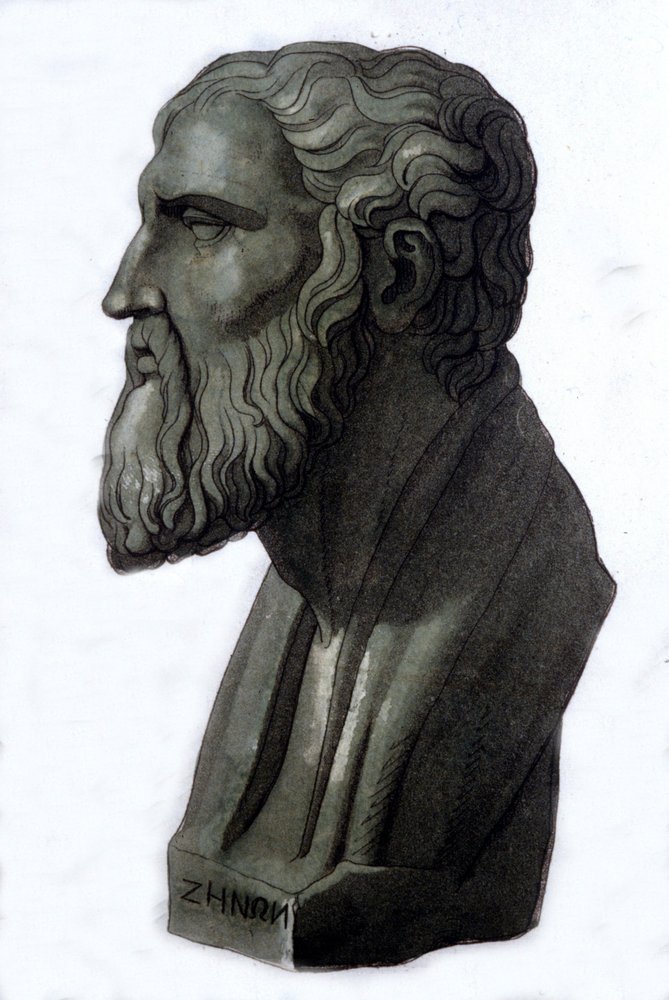 ギリシャの哲学者、エレアスのゼノン（紀元前495年～紀元前430年）の肖像。