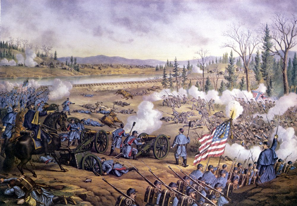 アメリカ南北戦争（1861～1865年）。ストーンズ・リバーの戦いまたは第
