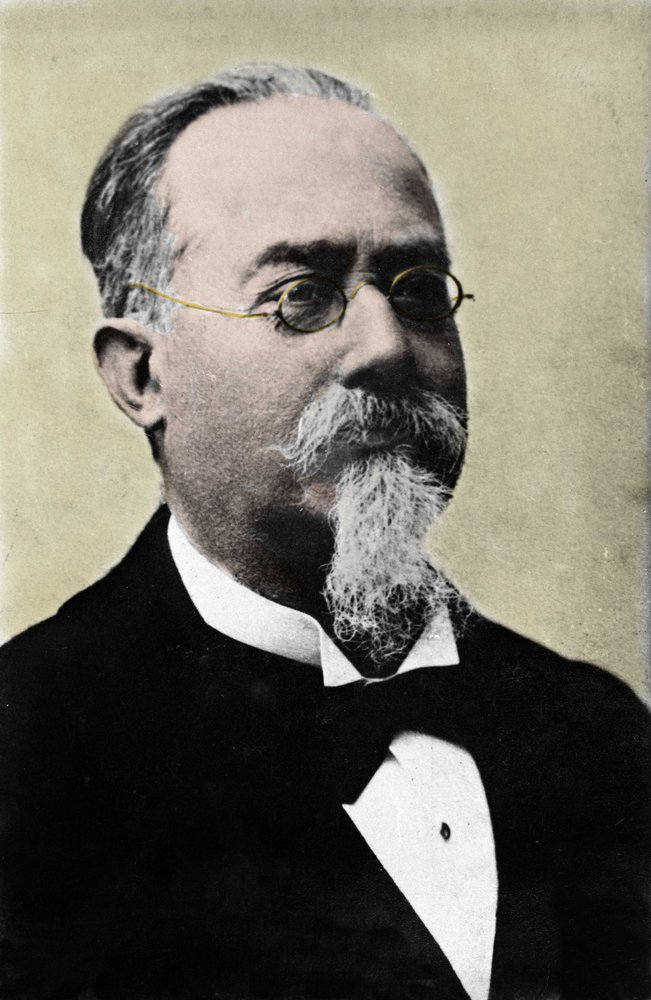 イタリアの犯罪学者チェーザレ・ロンブローゾ(1835-1909)の肖像。19