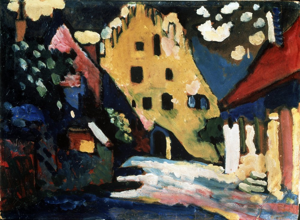 カンディンスキー、「女たちのいるムルナウの通り」、希少な画集より カンディンスキー、「女たちのいるムルナウの通り」、希少な画集