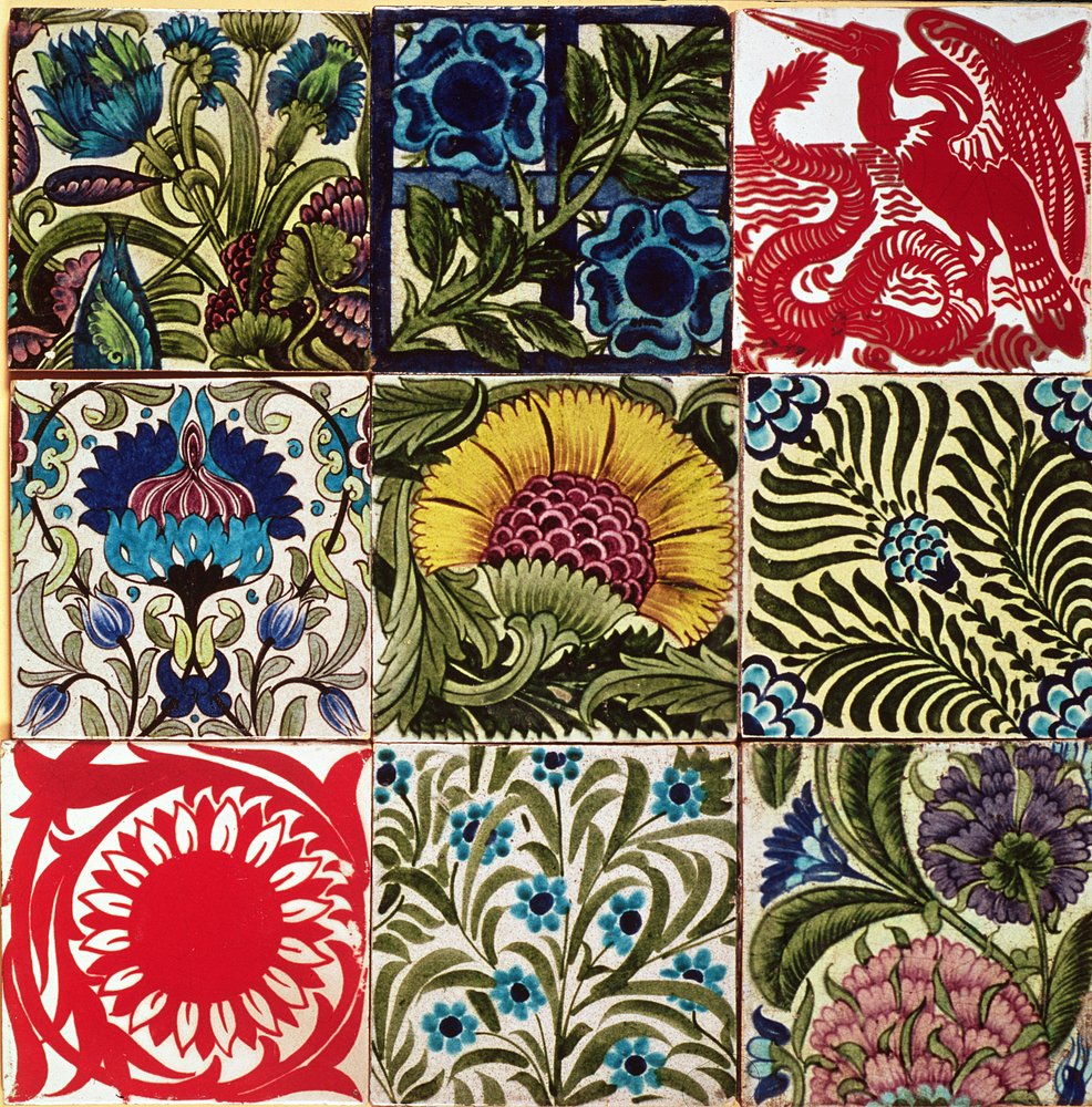 タイル 陶器 18.5cm アンティーク（ヴィンテージ ダニッシュタイル  