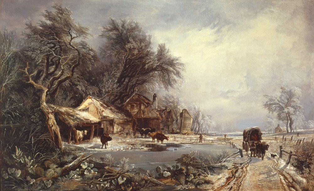 冬の風景、1836 作： ウィリアムジェームスミュラー