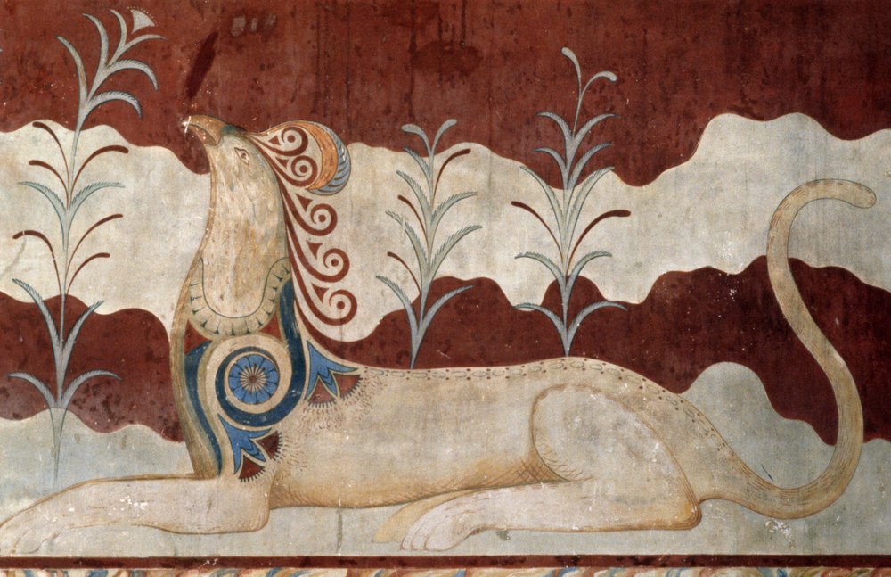 クノッソス宮殿の玉座の間のフレスコ画「グリフィン」（ギリシャ