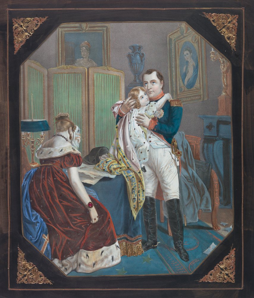 ナポレオンと皇后マリールイーズとローマ王、1860年頃（リトグラフ）
