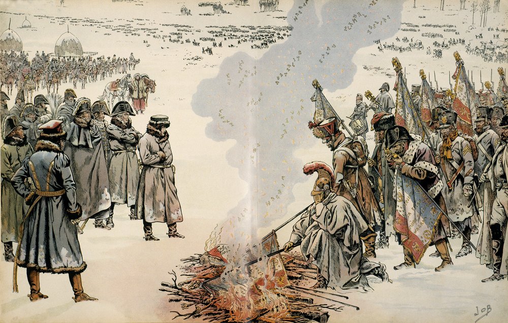 ロシアのキャンペーン（1812年）。ロシアの退却時、ナポレオン1世 