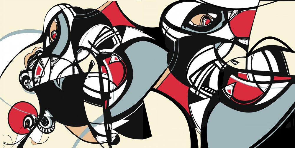 抽象的なキュビズムの顔 作： 