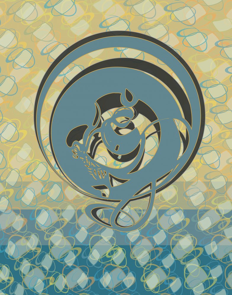 優雅な青い龍 作： 