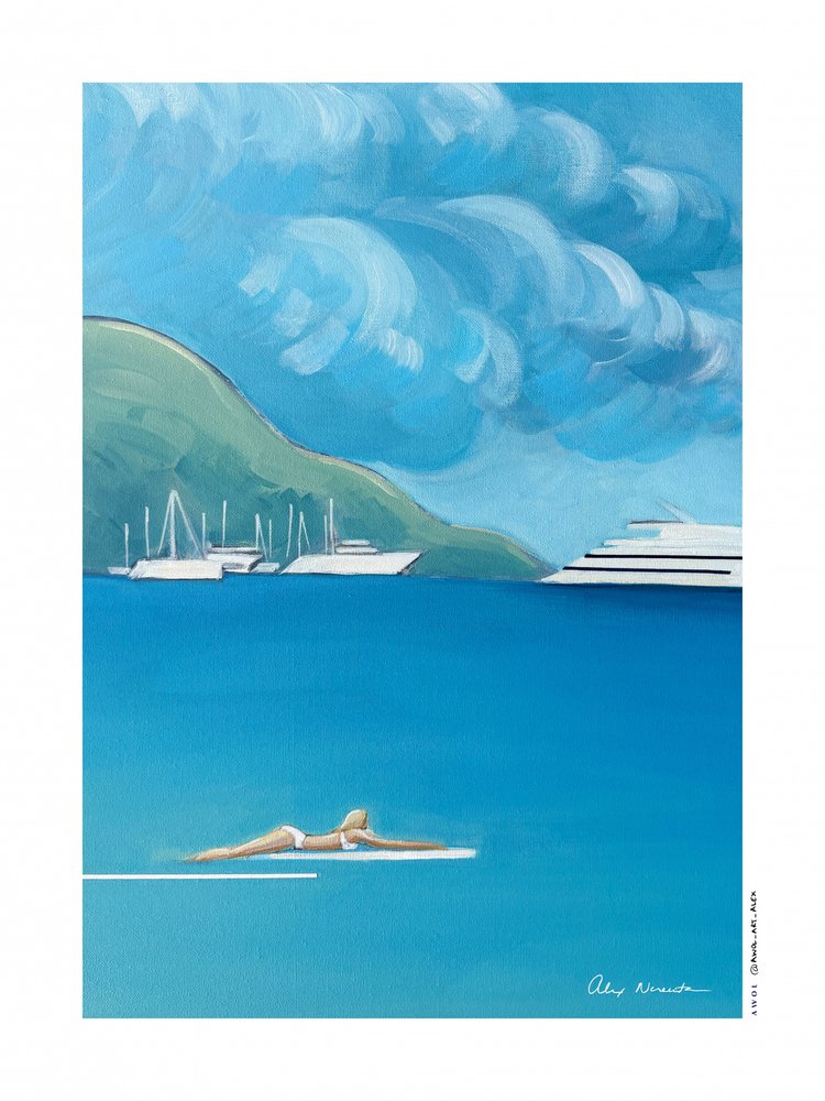 青い海に浮かんで 作： 