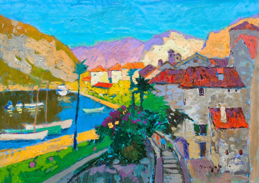 色鮮やかな地中海の村 作： 