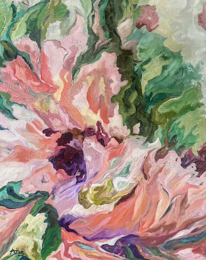 鮮やかな花の抽象画 作： 