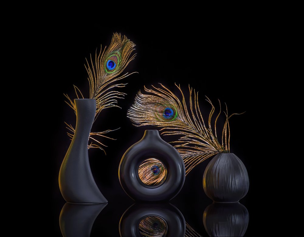 優雅なクジャクの静物画 作： 