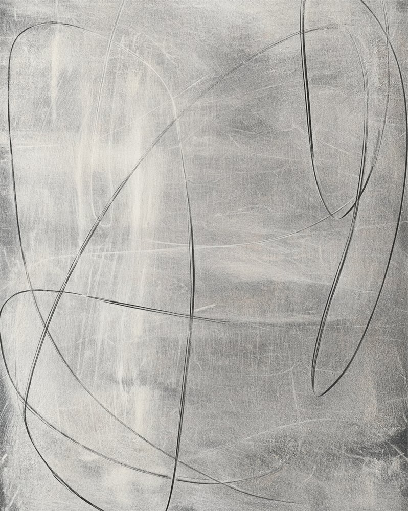 流れる銀色の線 作： 