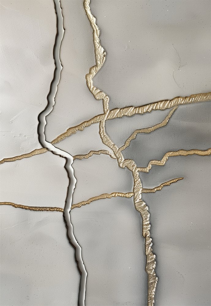 金箔を施したひび割れ模様 作： 