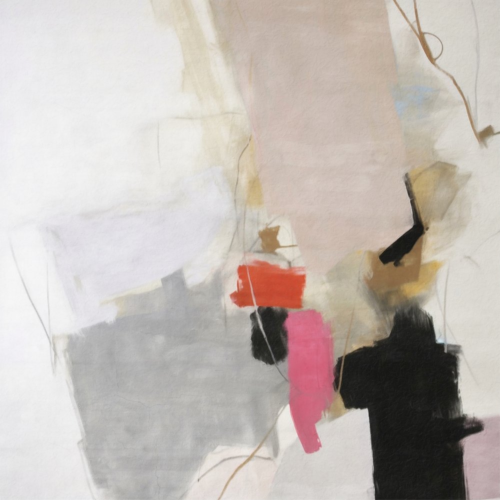 モダンなブラッシュグレーの抽象画 作： 