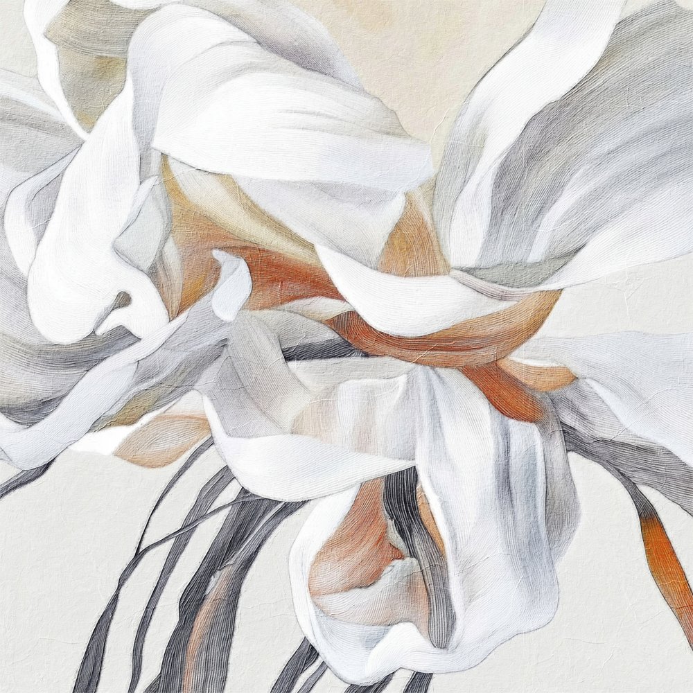 柔らかな花柄のアブストラクト 作： 