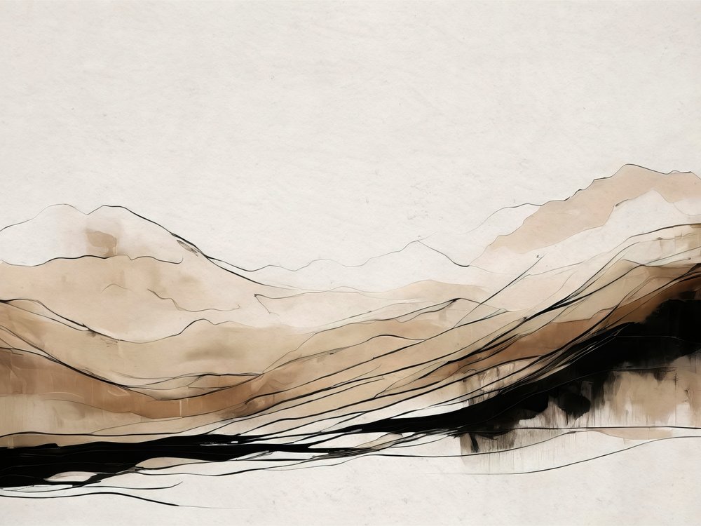 抽象的な山の層 作： 