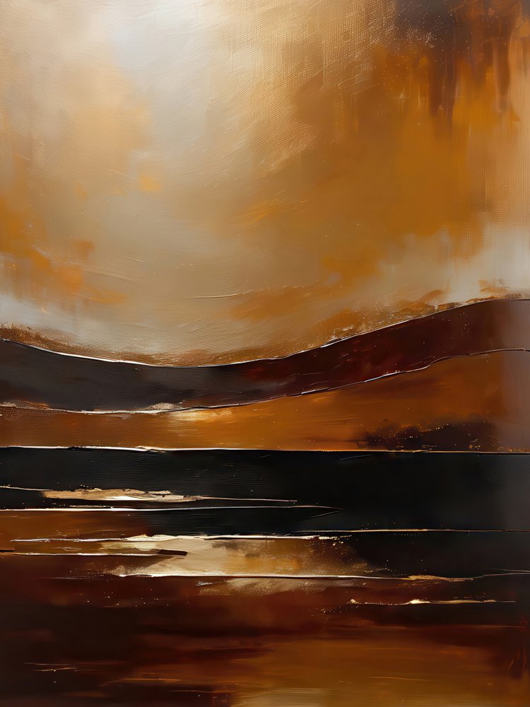 抽象的な夕日の風景 作： 