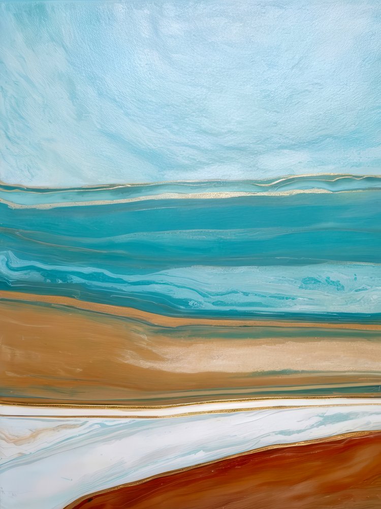 穏やかな海岸の抽象画 作： 