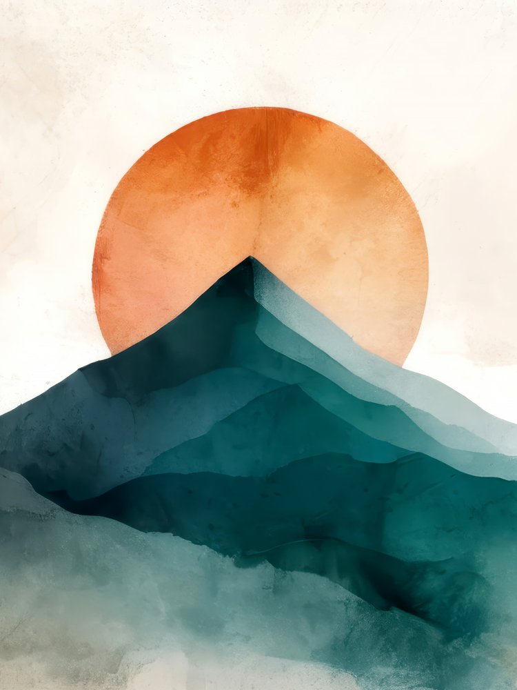 静かな山の太陽 作： 