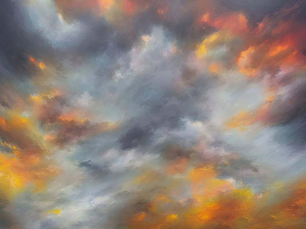 鮮やかな夕焼けの雲 作： 