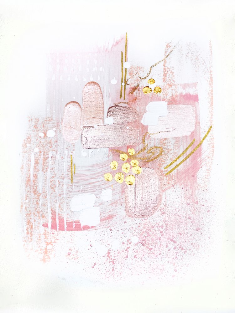 柔らかな頬紅の抽象画 作： 