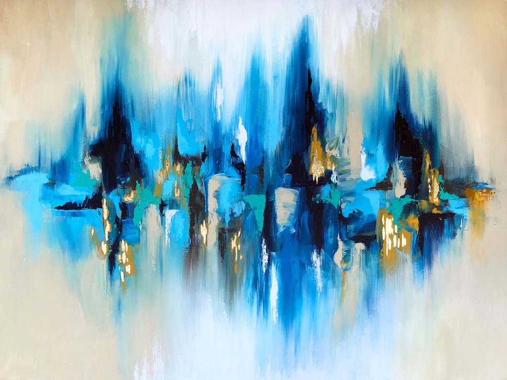 鮮やかな青の反射 作： 