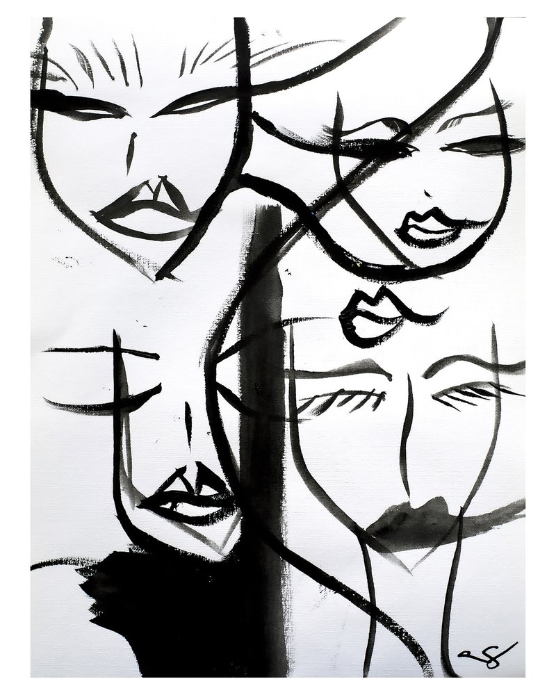 「女性の顔」の抽象画 作： 