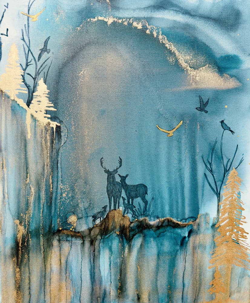 魔法の森の鹿の家族 作： 