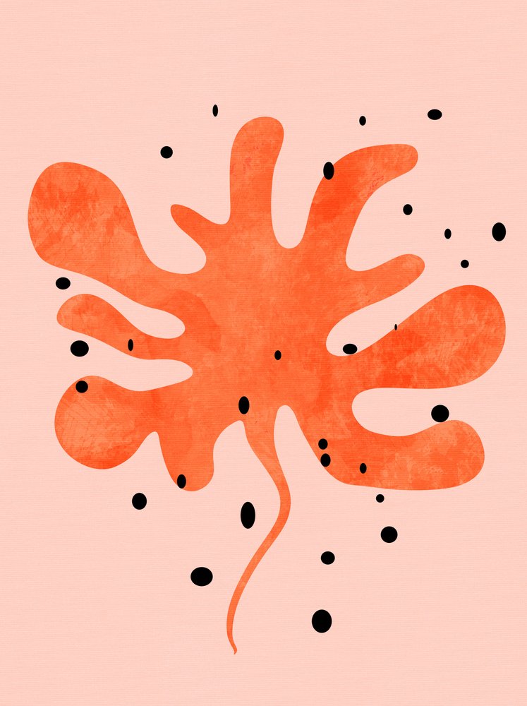 ミロの『シェイプス』の水彩画の複製 作： 