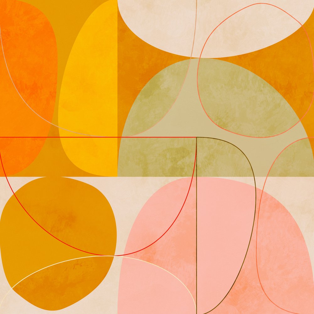 ミッドセンチュリー・カレーイエロー・ブラッシュ・スプリング2 作： 