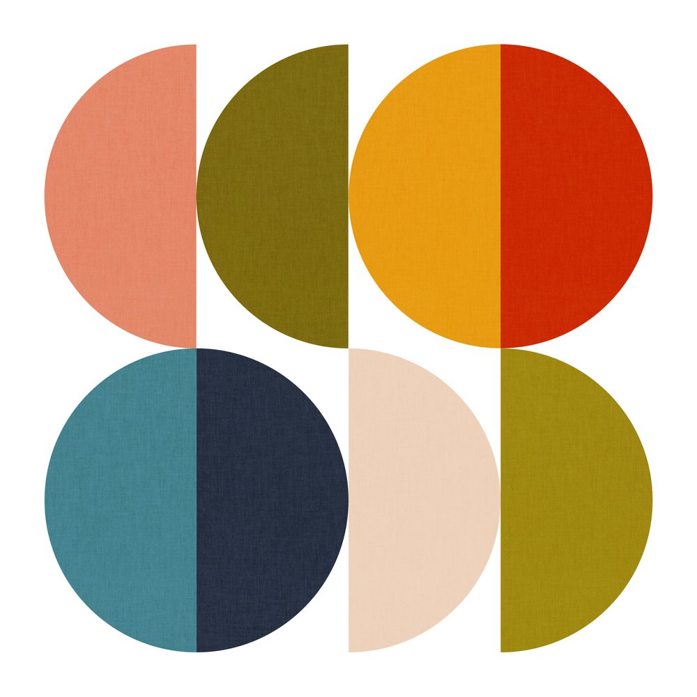 ミッドセンチュリー・ジオメトリック・カラープレイ 2 作： 