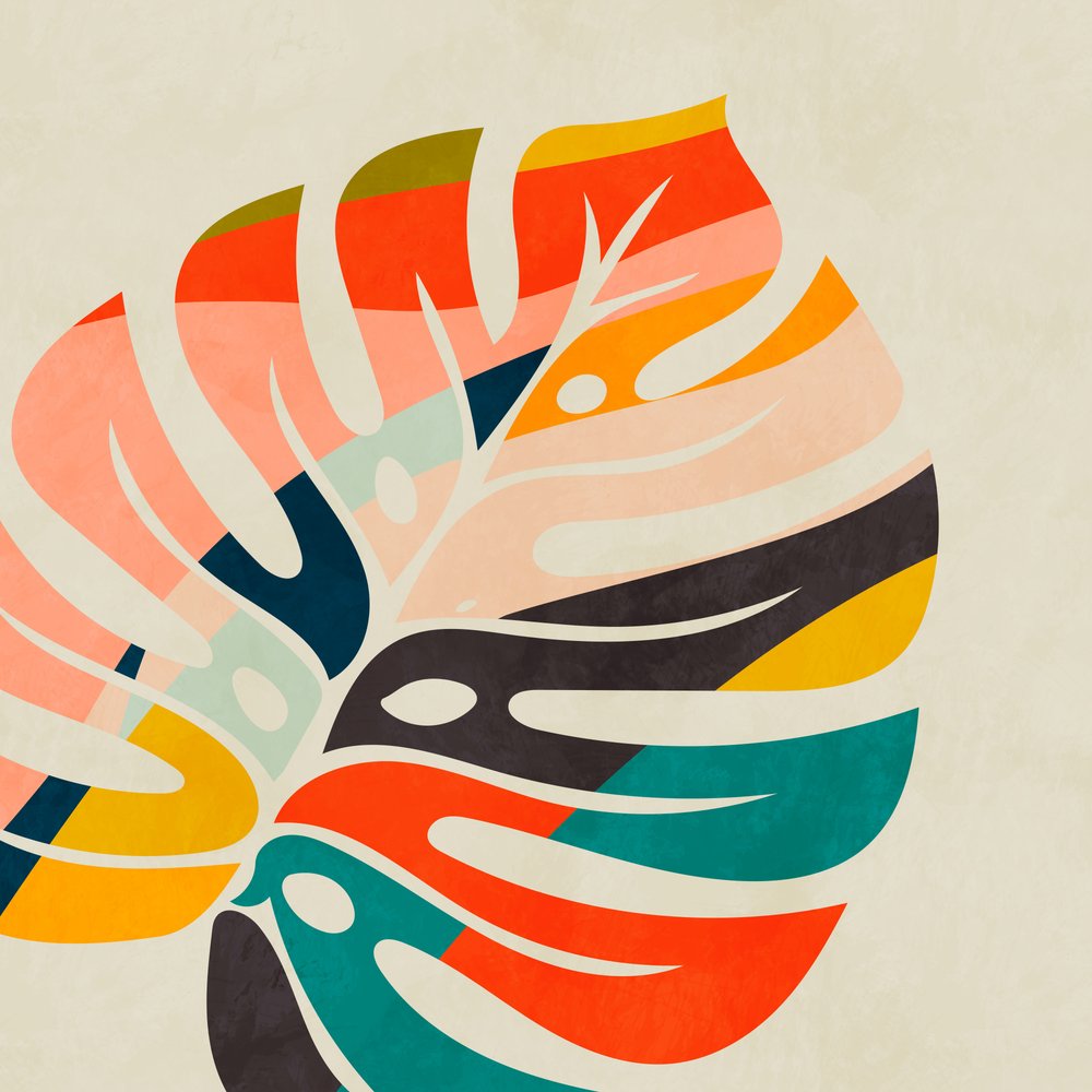 モンステラの葉は色鮮やか 作： 