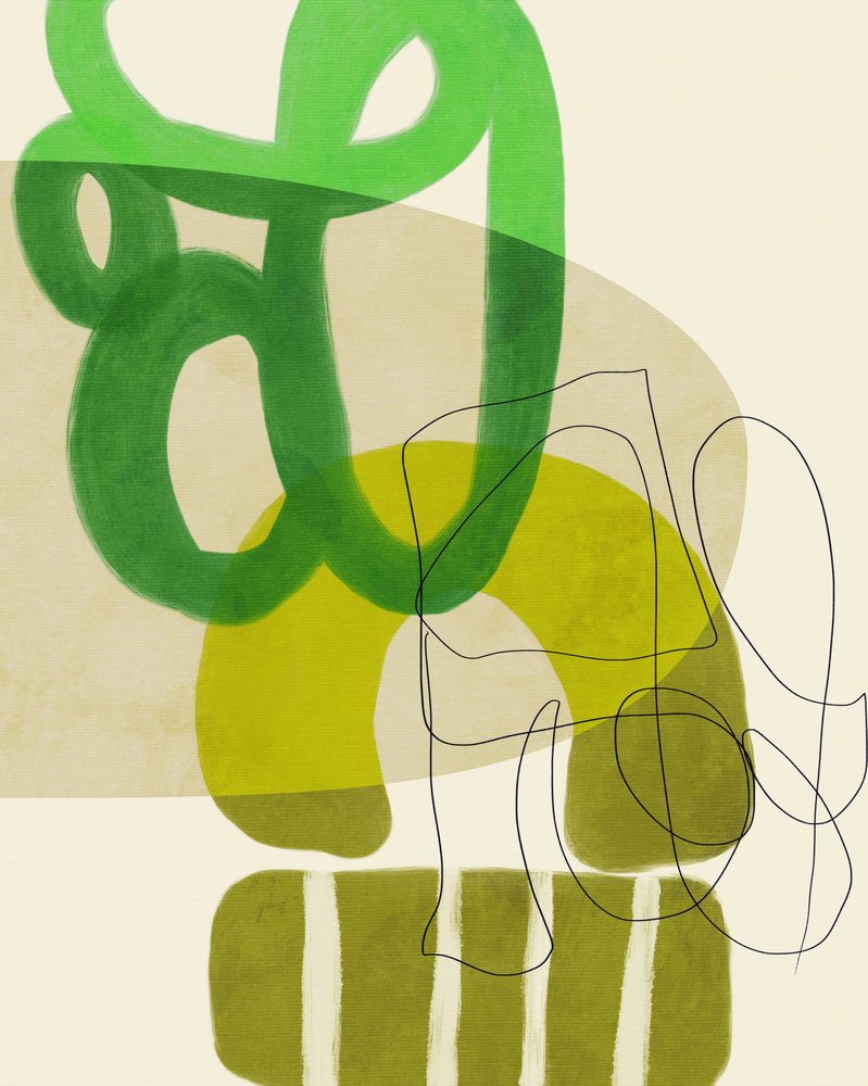 ペイントライン グリーン・タン 2枚 作： 